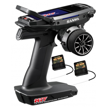 Die SANWA M17 2,4 GHz FH5 Fernsteuerung mit 2x RX-493 Empfänger